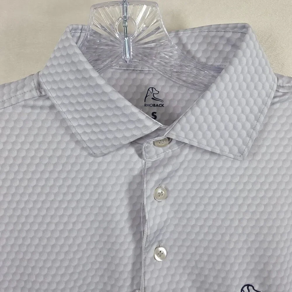 NWT Rhoback The Be The Ball  Performance Polo White  Size S LOGO